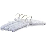 Neu Home 0545-6 Organize It All 4-Pack Satin Hangers, White
