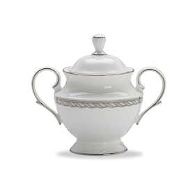 Lenox Serpentine Platinum Bone China Sugar Bowl by Lenox