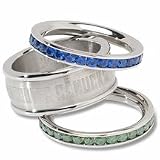 Vancouver Canucks Logo Crystal Stacked Ring Set (Size 7)