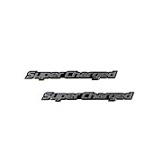 2 x (pair/Set) Supercharge Supercharged Silver Aluminum Emblems for Chevy Corvette Dodge Hot Rod Street Chevy Impala Ss Harley Davidson Camaro Range Rover Ford Mustang Gt