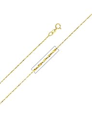 14K Yellow Gold 0.9mm Twist Serpentine Chain Necklace with Spring Ring Clasp - 16" Inches
