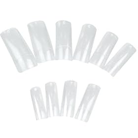500 Full Half Acrylic False Artificial Tips Nail Art -- Clear