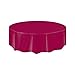 Round Burgundy Plastic Tablecloth, 84