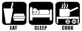 Eat Sleep Cook Vinyl Graphic Sticker Decal cooking chef