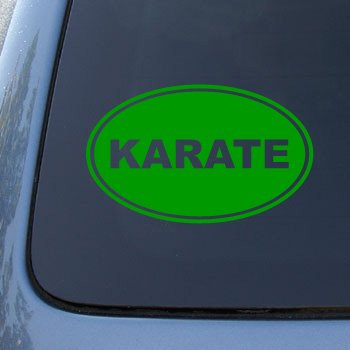 KARATE EURO OVAL - Martial Arts - Vinyl Car Decal Sticker #1723 | Vinyl Color: Green