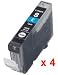 4 X CLI-8C Cyan Compatible Printer Ink Cartridges for Canon Pixma ip5300 - Latest Chip installed. Ready to Use. - Izzibuyer