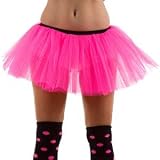 Fancy Dress Neon Tutu Kids Size M/L (Fits 10-13 Years) - Pink