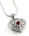 Anatoli Garnet Heart Locket Necklace