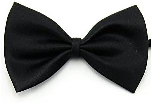 Plain Adjustable Pretied Mens Bow Tie Necktie for WorkWear Wedding Color: Black