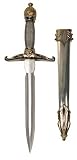 Dagger 15 w/Decorative All Metal Gold/Silver Handle, Hilt & Scabbard