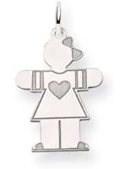 14k White Gold Kid Charm