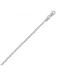 MMA Silver - 7 inch Snake/Faceted Bead Twist Chain