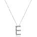 10K White Gold Diamond E Pendant w/ 18 Chain