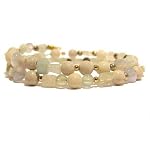 Aragonite Bracelet 07 Coil Aquamarine Chalcedony Gemstone Blue White