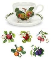 Portmeirion Pomona Earthenware Breakfast Cups and Saucers, Set of 6