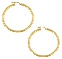Plain Polished Medium Hoop Earrings