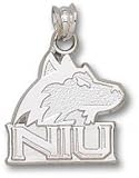 Northern Illinois Huskies Solid Sterling Silver ''NIU'' Huskie Logo 5/8'' Pendant