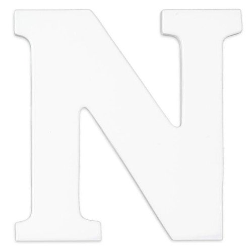 8-Inch Wall Hanging Wood Letter N White