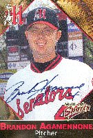 Brandon Agamennone, Harrisburg Senators - Expos Affilitate, 2001 Multi-Ad Sports Autographed Card