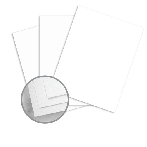 CRANE'S LETTRA Fluorescent White Card Stock - 8 1/2 x 11 in 110 lb Cover Lettra 100% Cotton 125 per Package