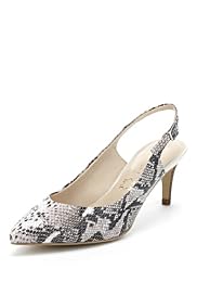 Autograph Leather Faux Snakeskin Print Slingback Shoes with Insolia®