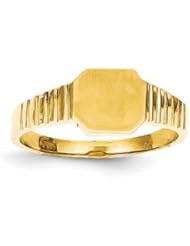 Genuine IceCarats Designer Jewelry Gift 14K Child&apos;s Signet Ring Size 3.00
