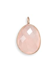 14 Karat Gold Plated Rose Quartz Pendant