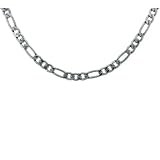 Figaro Mens Chain Necklace 6mm Wide Stainless Steel 316L 20" by Bucasi
