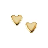 14K Yellow Gold Children's Heart Earrings
