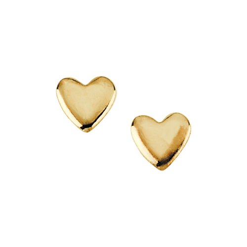 Childrens Toyshop  Jewelry : 14K Yellow Gold Children's Heart Earrings