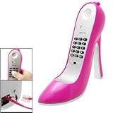 Amaranth Pink Super High-Heel Stiletto Shoe Loafer Shape Telephone Corded Phone