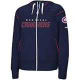 Reebok Montreal Canadiens Ladies Navy Blue Dazzle Trim Full Zip Hoody Sweatshirt