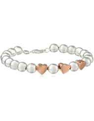 Sterling Silver 8mm Polished Ball Hearts Bracelet