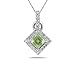 Princess Cut Green Amethyst & Diamond Pendant title=