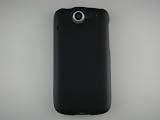 BLACK Hard Rubber Feel Plastic Back Cover Case for HTC Google Nexus One + Screen Protector