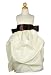 Sleeveless Satin A-line Dress, Ivory/Chocolate, flower girl, special occasion dress