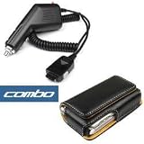 2 Pieces Value Combo Of Brand New Sanyo SCP-6600 Katana Vehicle Power Charger with IC Chip + Universal Horizontal Slim Eva Pouch Leather Case