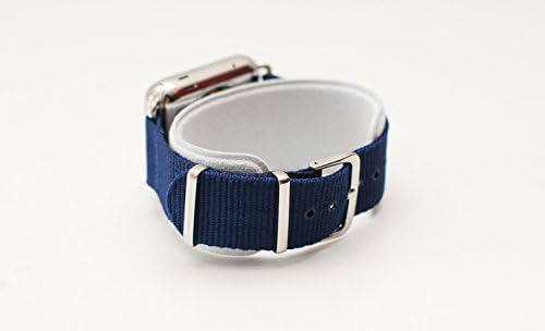 Apple Watch Band, Nylon Strap with Metal Clasp and Silver Connectors - For 38mm Apple Watch (Blue)