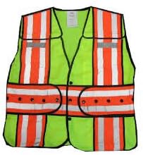 Flame Retardant Safety Vest says POLICE/FIRE on sides of chest 1 Size Fits Most