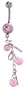 Beautiful pearl pearls dangling belly ring
