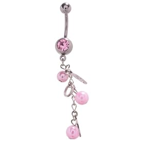 Beautiful pearl pearls dangling belly ring by 