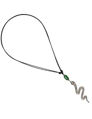 925 Sterling Silver Snake Charm Gemstones Diamond Necklace Macrame Fashion Jewelry