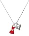 Red Dress and Silver Heart Charm Necklace