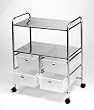 Pibbs D4W Chrome Rolling Cart with Drawers