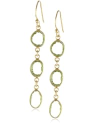 Peridot Bezels with Gold Over Sterling Silver Fishwire Drop Earrings