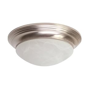 All Fit BT-563116 14-Inch Flush Mount Fixture Brushed Chrome and Frosted Glass by All Fit