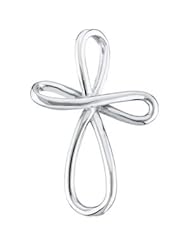 14K White Gold 39.00X26.25 mm Metal Fashion Cross