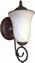 American Fluorescent WYW118REC Wyoming Outdoor Sconce, Faux Alabaster Glass Diffuser with Cold River Rust Finish 18W