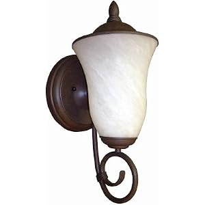 American Fluorescent WYW118REC Wyoming Outdoor Sconce, Faux Alabaster Glass Diffuser with... by 