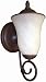 American Fluorescent WYW118REC Wyoming Outdoor Sconce, Faux Alabaster Glass Diffuser with Cold River Rust Finish 18W